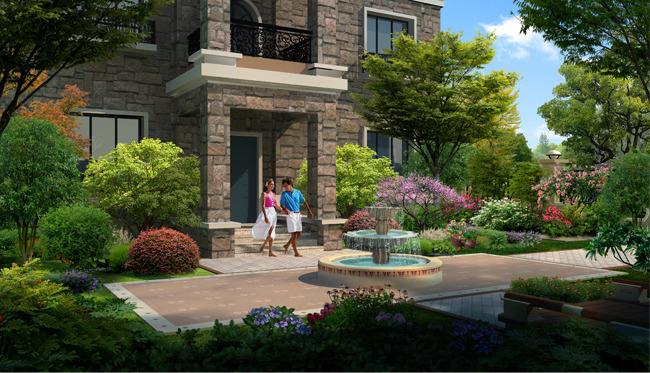 別墅庭院小花園設(shè)計中各種材料的運用